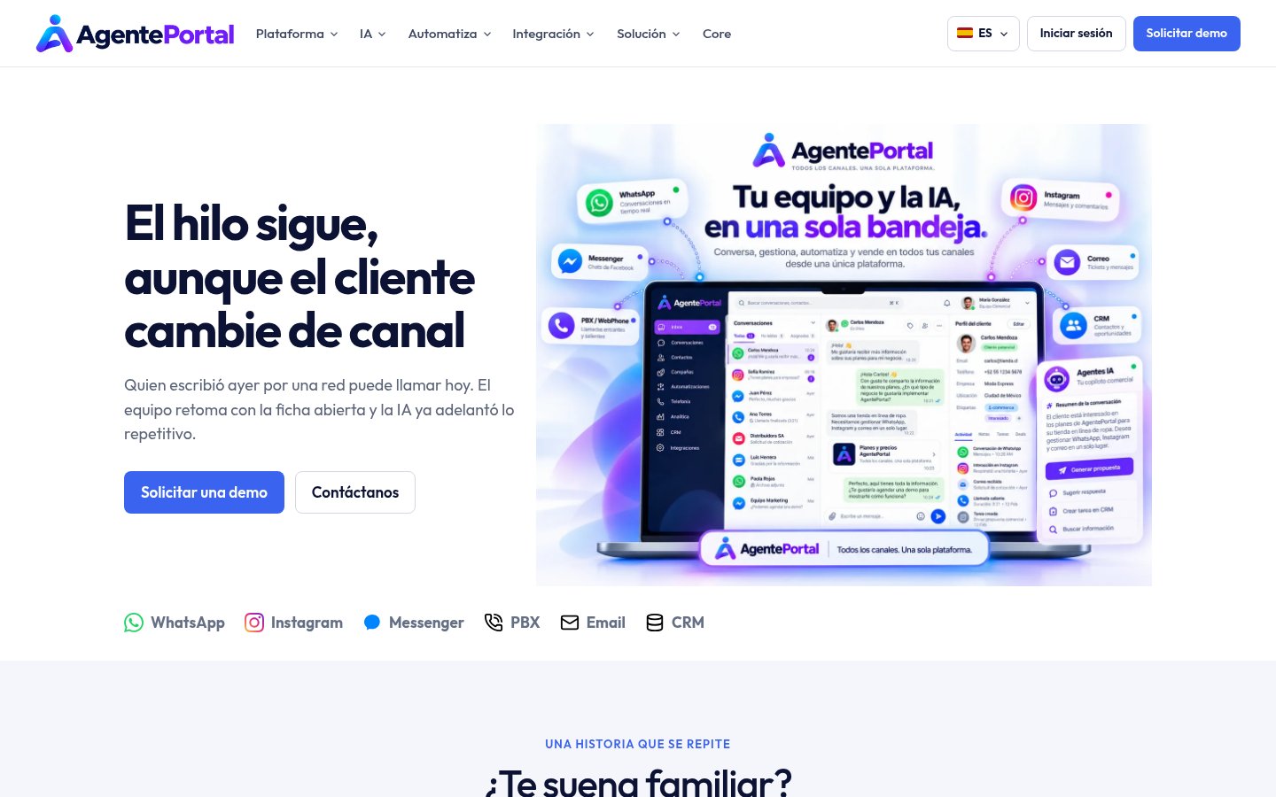 Página de inicio de agenteportal.com