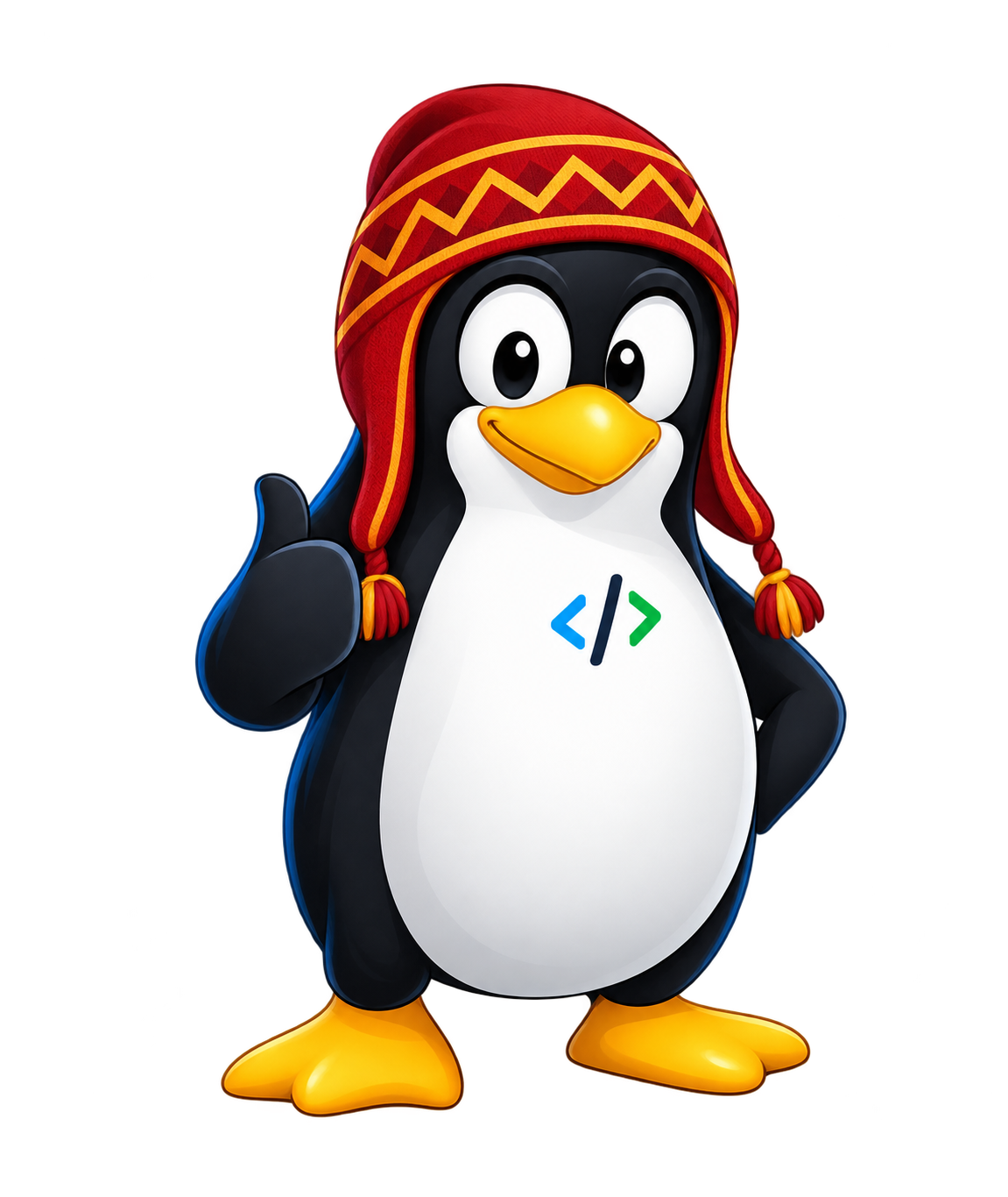 Pingüino tecnológico de Jose Labs con chullo peruano